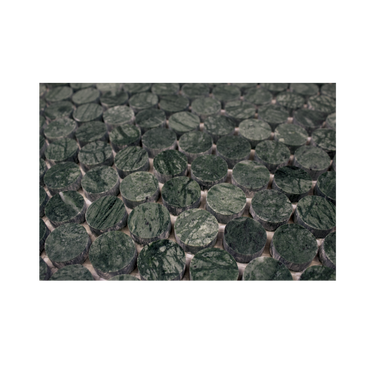 Moneta 1" Verde Alpi Marble Honed Mosaic Tile