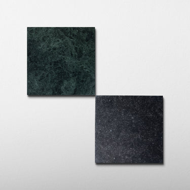 Verde Alpi X Belgian Bluestone 12x12 Roman Checker Tile