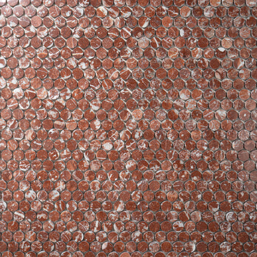 Moneta 1" Rojo Alicante Marble Polished Mosaic Tile