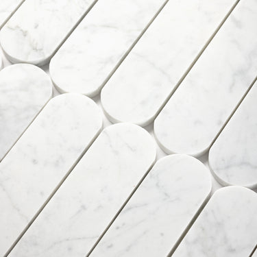 Capsule Bianco Carrara Marble Honed Mosaic Tile