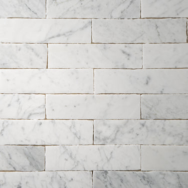 Bianco Carrara Marble 2x8 Roman Tile