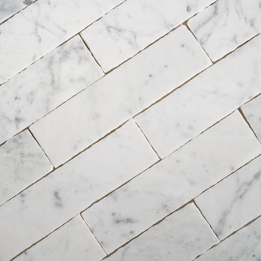 Bianco Carrara Marble 2x8 Roman Tile