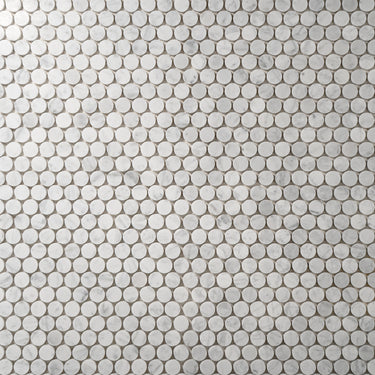 Moneta 1" Bianco Carrara Marble Honed Mosaic Tile