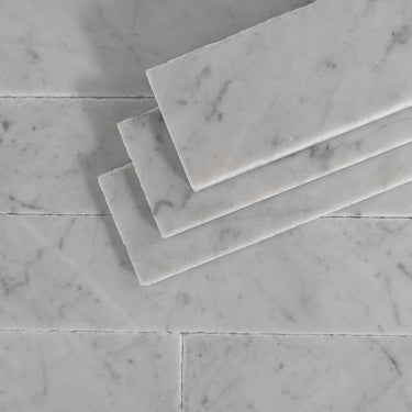 Bianco Carrara Marble 3x12 Roman Tile