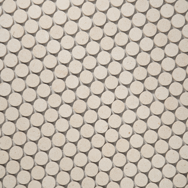 Moneta 1" Beige Limestone Honed Mosaic Tile
