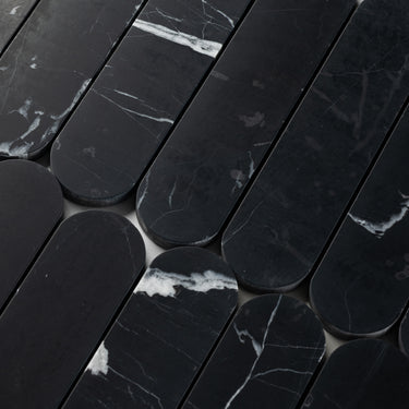 Capsule Nero Marquina Marble Honed Mosaic Tile