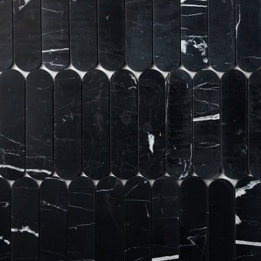 Capsule Nero Marquina Marble Honed Mosaic Tile