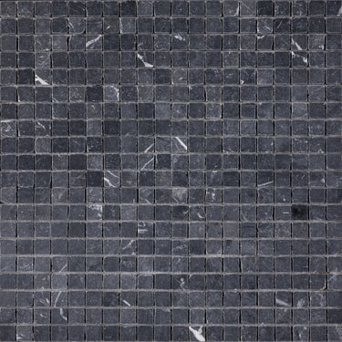 Nero Marquina 1x1 Roman Marble Mosaic Tile