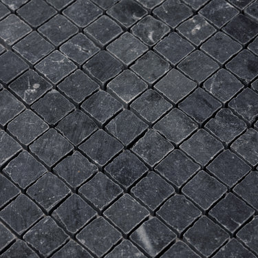 Nero Marquina 1x1 Roman Marble Mosaic Tile