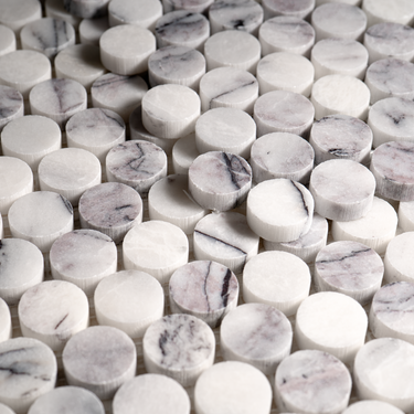 Moneta 1" Lilac Marble Honed Mosaic Tile