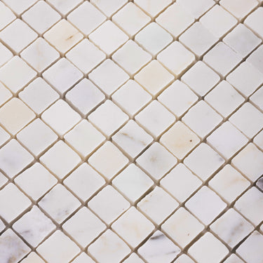 Calacatta Gold 1x1 Roman Marble Mosaic Tile