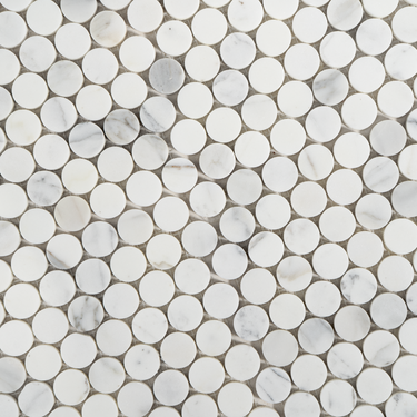 Moneta 1" Calacata Gold Marble Polished Mosaic Tile