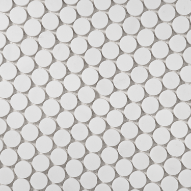 Moneta 1" Bianco Dolomite Marble Honed Mosaic Tile
