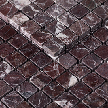 Rosso Levanto 1x1 Roman Marble Mosaic Tile