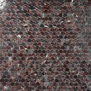 Moneta 1" Rosso Levanto Polished Mosaic Tile