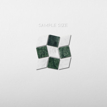 Mosaico Piazza Verde Alpi with Carrara Marble Honed Mosaic Tile