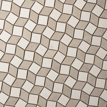 Mosaico Piazza Beige Limestone with Harley Beige Marble Honed Mosaic Tile