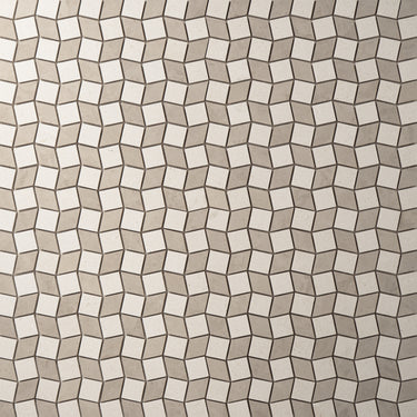 Mosaico Piazza Beige Limestone with Harley Beige Marble Honed Mosaic Tile