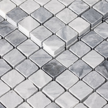 Bardiglio Scuro 1x1 Roman Marble Mosaic Tile