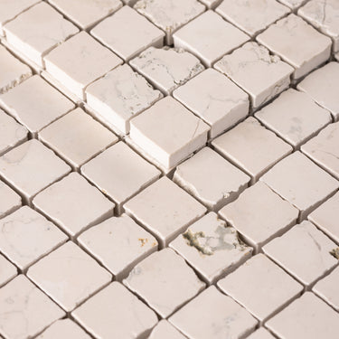 Bianco Perlino 1x1 Roman Marble Mosaic Tile
