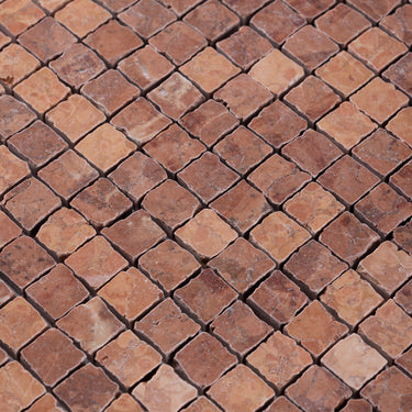 Rosso Verona 1x1 Roman Marble Mosaic Tile