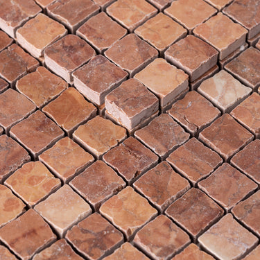 Rosso Verona 1x1 Roman Marble Mosaic Tile