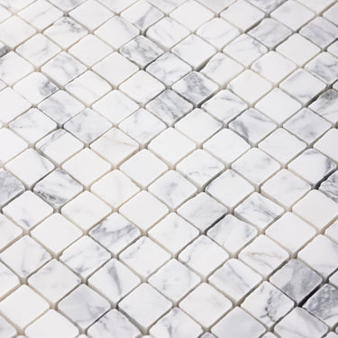 Arabescato Corchia 1x1 Roman Marble Mosaic Tile