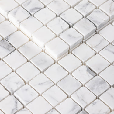 Arabescato Corchia 1x1 Roman Marble Mosaic Tile