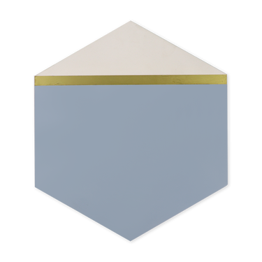 Clip® Sky Blue Hexagon Cement Tile with Brass Inlay