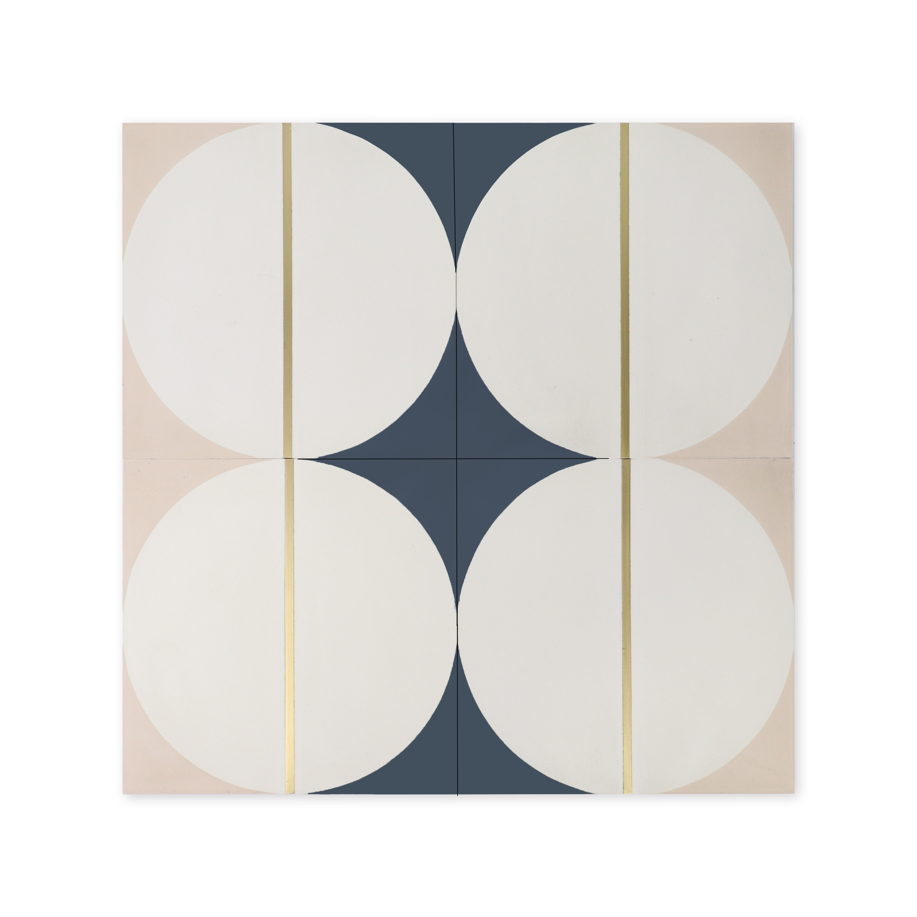 Mezza Luna® Cement Tile with Brass Inlay