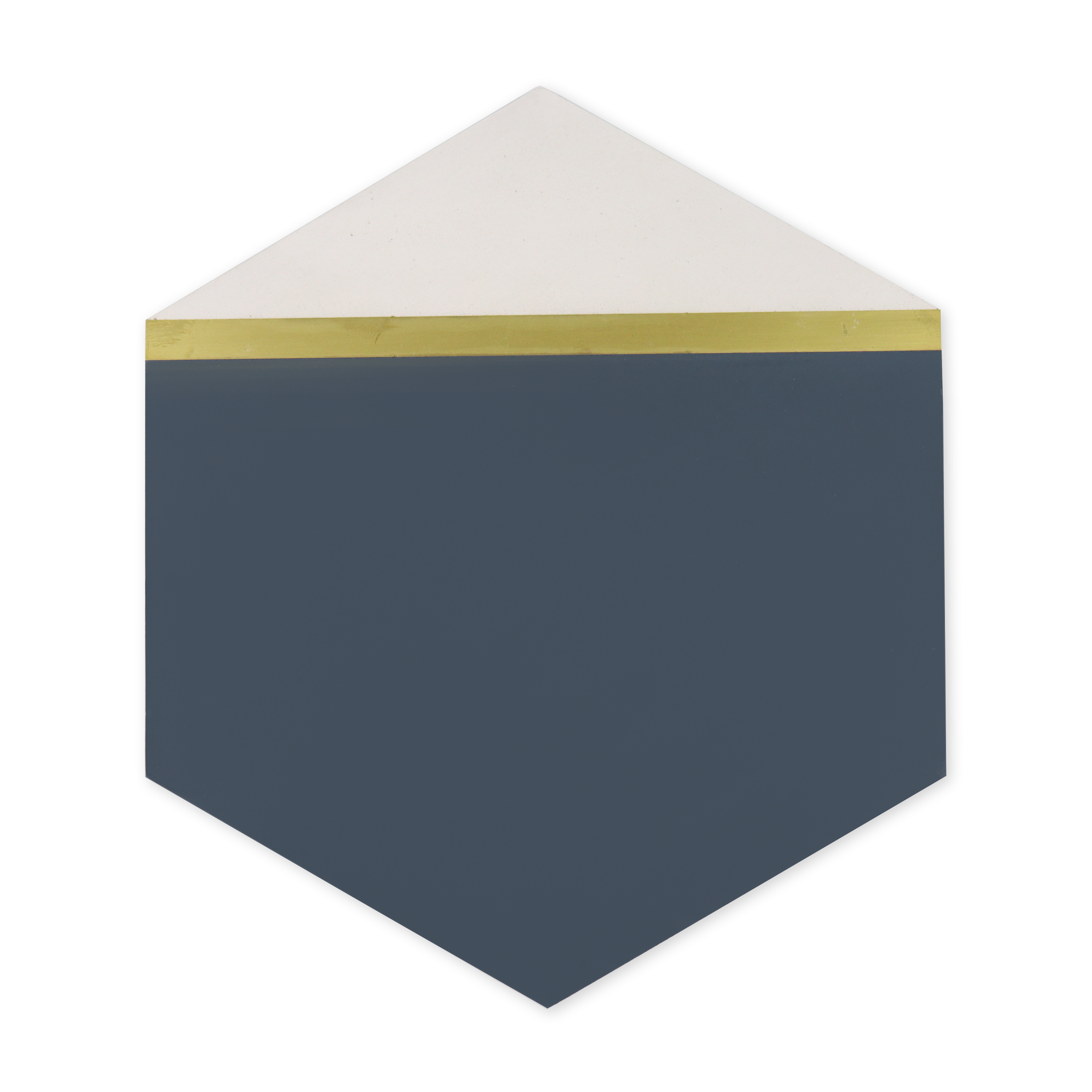 Clip® Navy Blue Hexagon Cement Tile with Brass Inlay