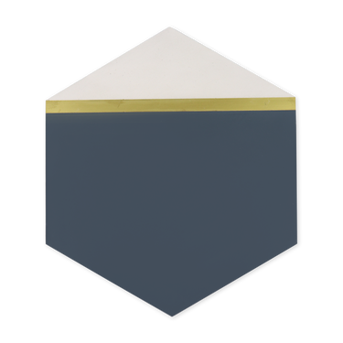 Clip® Navy Blue Hexagon Cement Tile with Brass Inlay