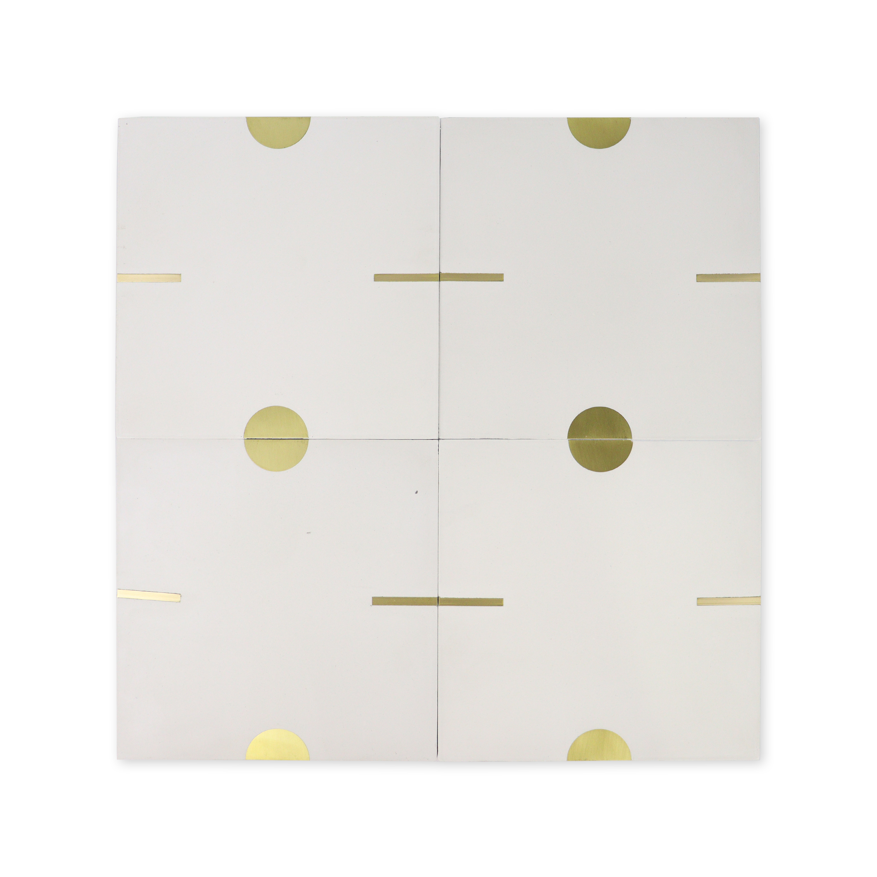 Point® White Cement Tile with Brass Inlay