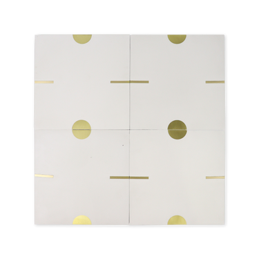 Point® White Cement Tile with Brass Inlay