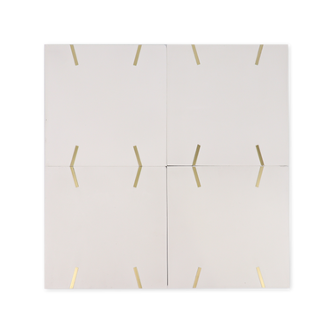 Line® White Cement Tile with Brass Inlay