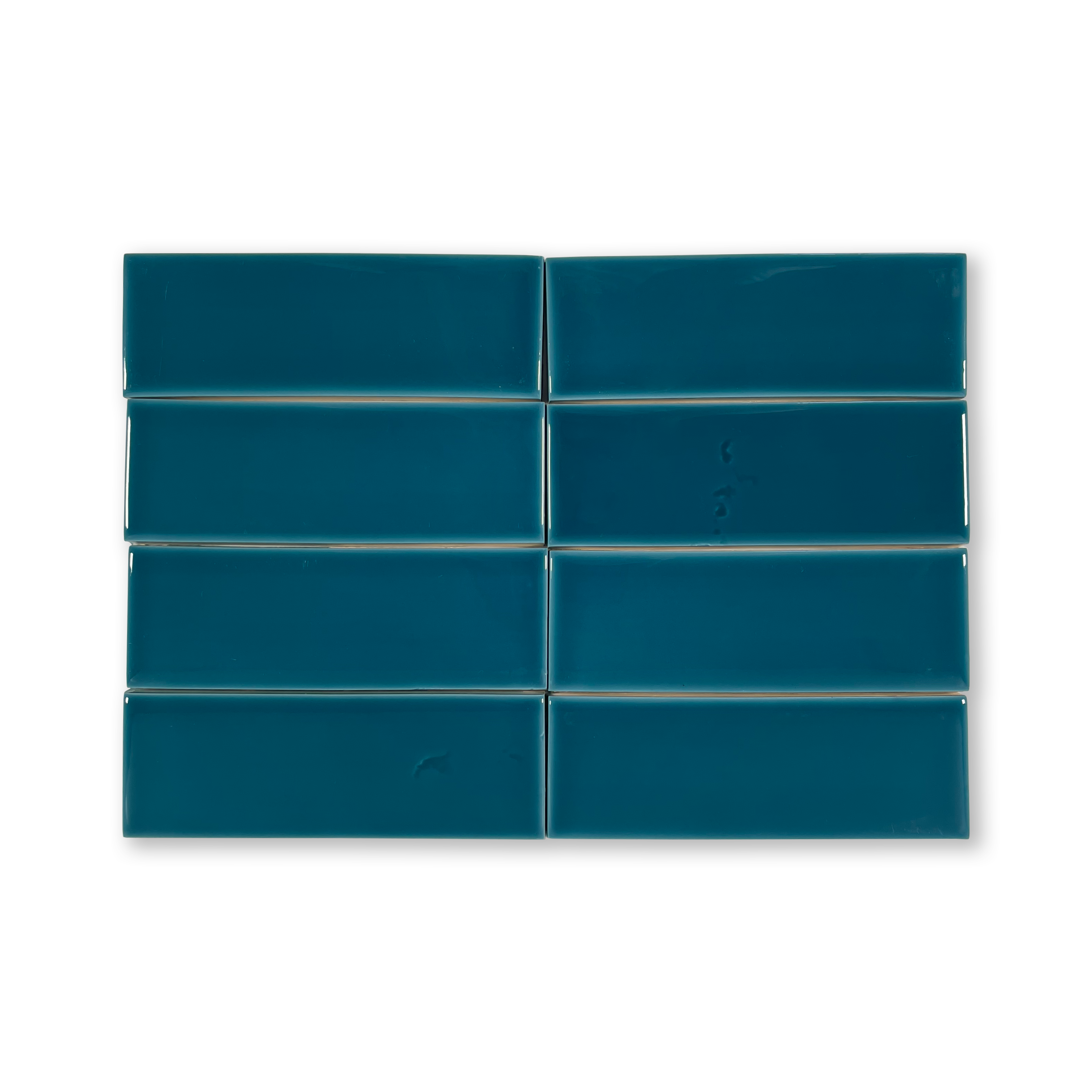 Extruded Handmade 2x6 Mykonos Blue Glossy Subway Tile