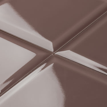 6x6 Block Bright Nude Bevelled Ceramic tile