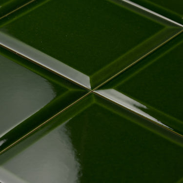 6x6 Block Jade Green Bevelled Ceramic tile