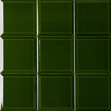 6x6 Block Jade Green Bevelled Ceramic tile