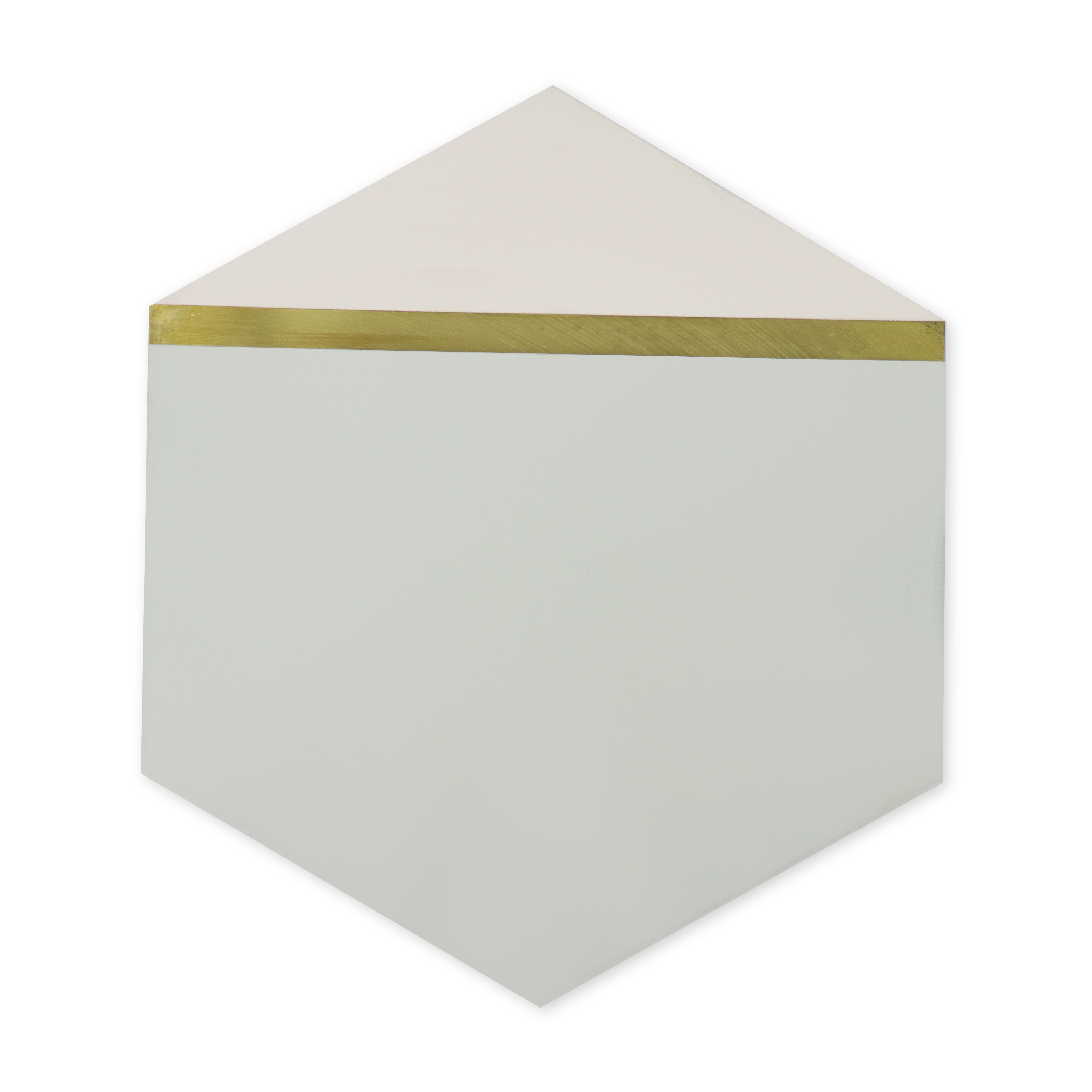 Clip® Fern Green Hexagon Cement Tile with Brass Inlay
