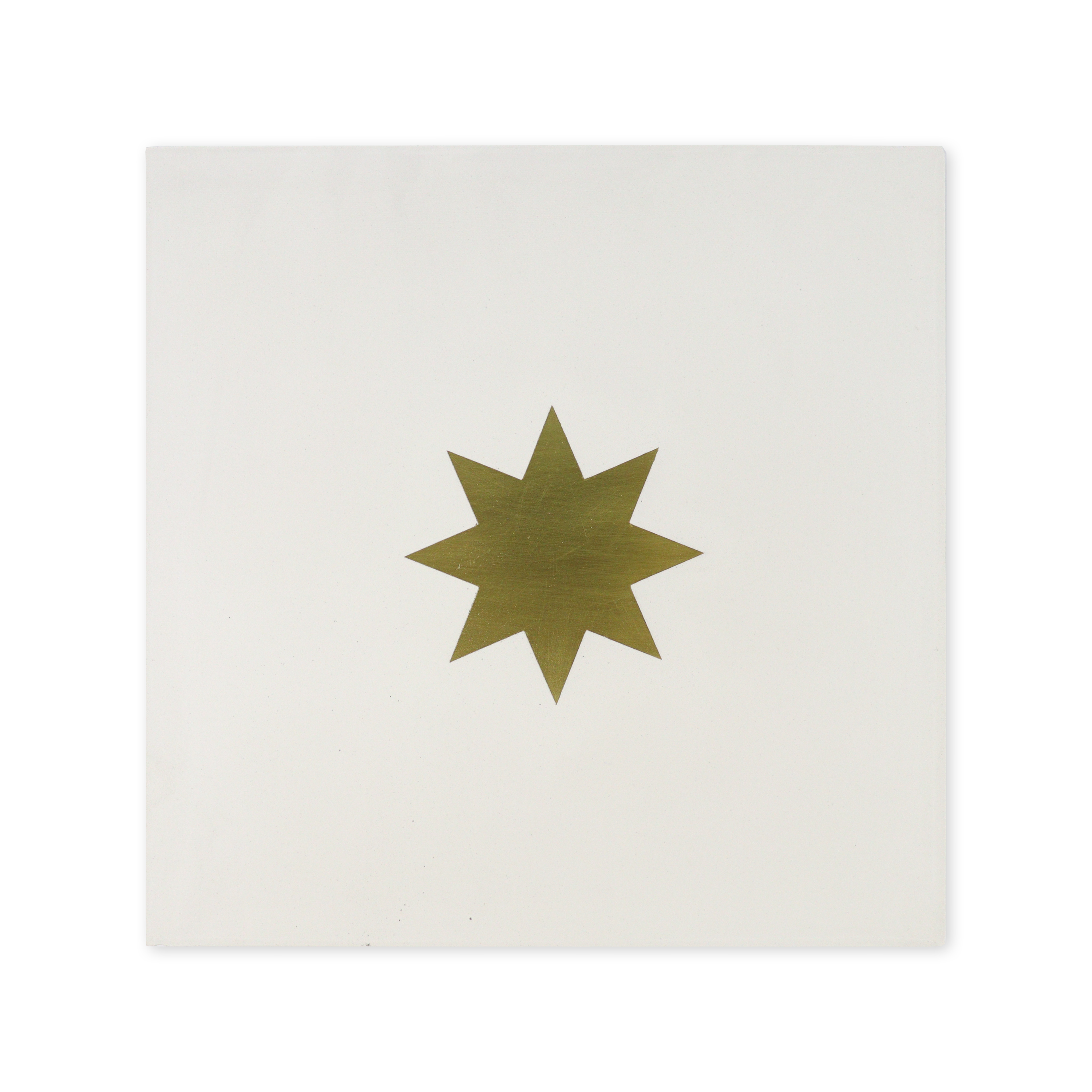White Star® Cement Tile with Brass Inlay
