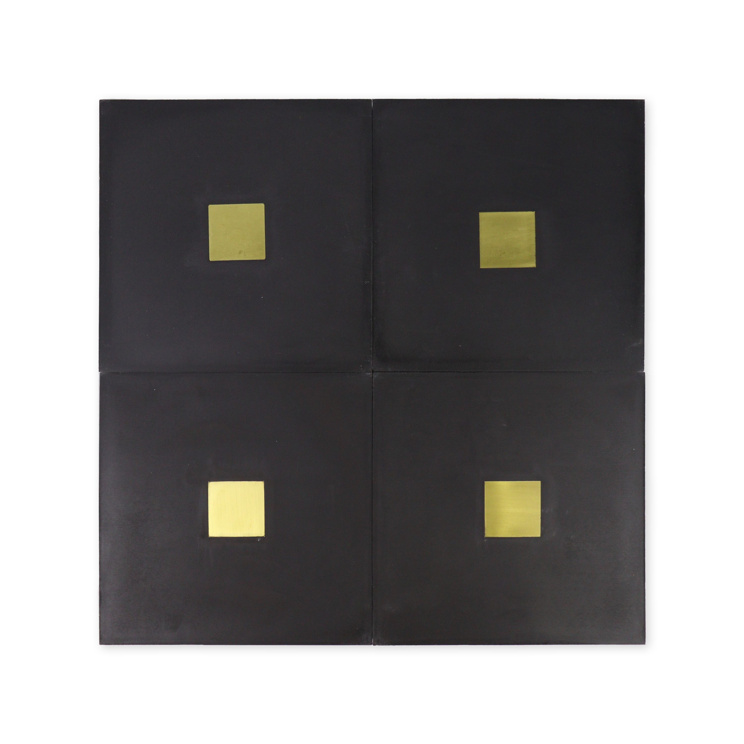 Punto® Black Cement Tile with Brass Inlay