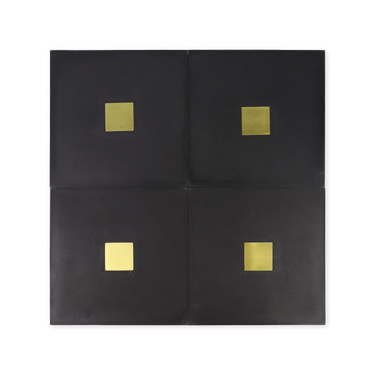 Punto® Black Cement Tile with Brass Inlay