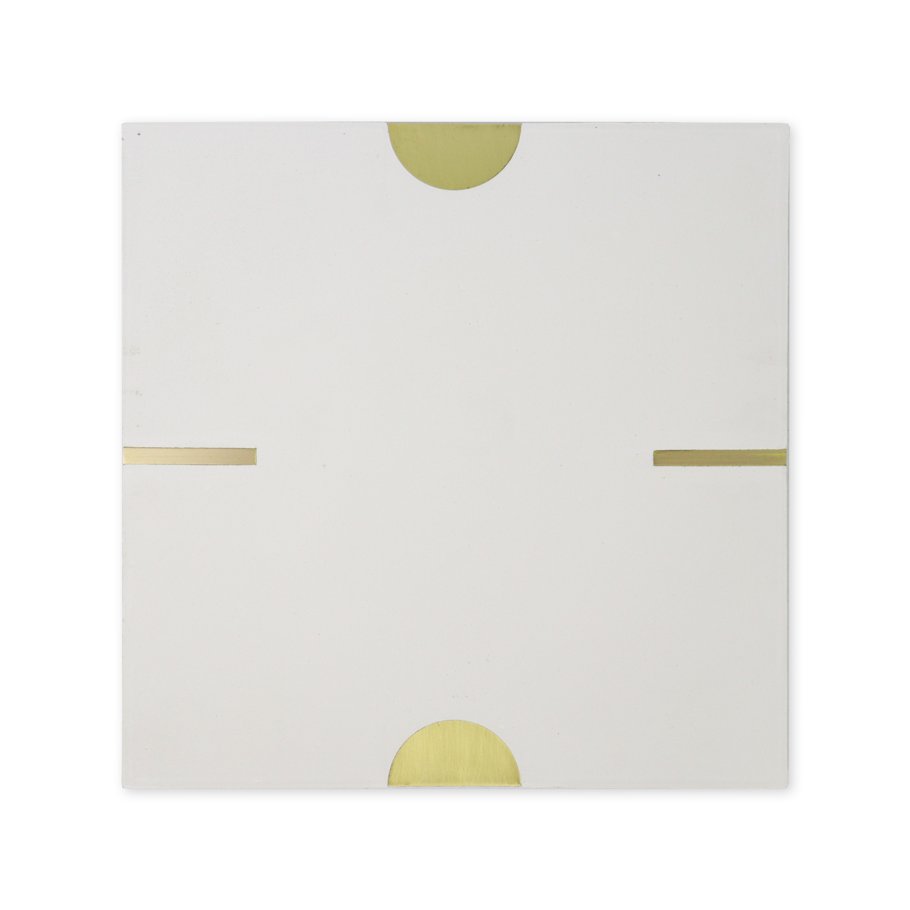 Point® White Cement Tile with Brass Inlay