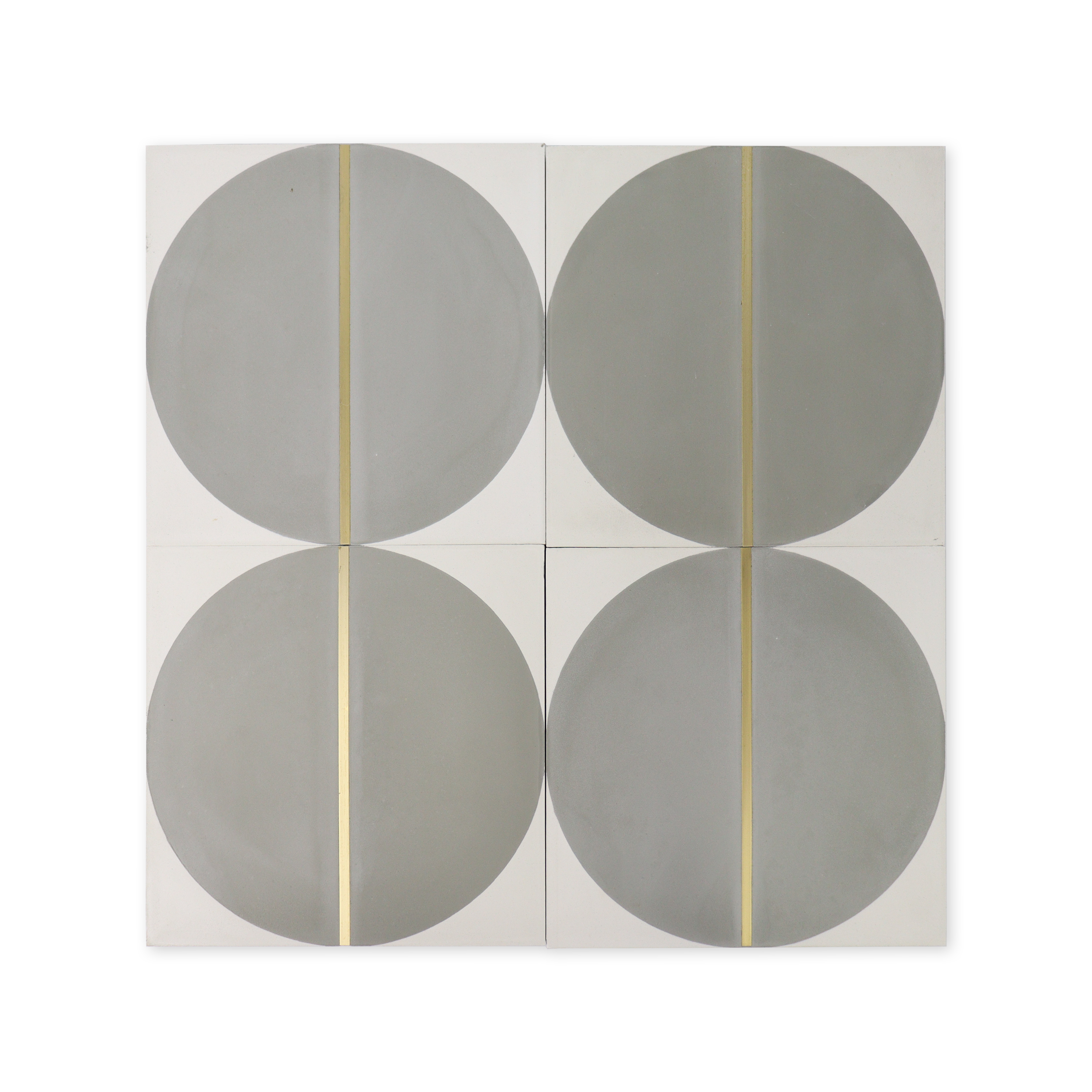 Mezza Luna® B Cement Tile with Brass Inlay