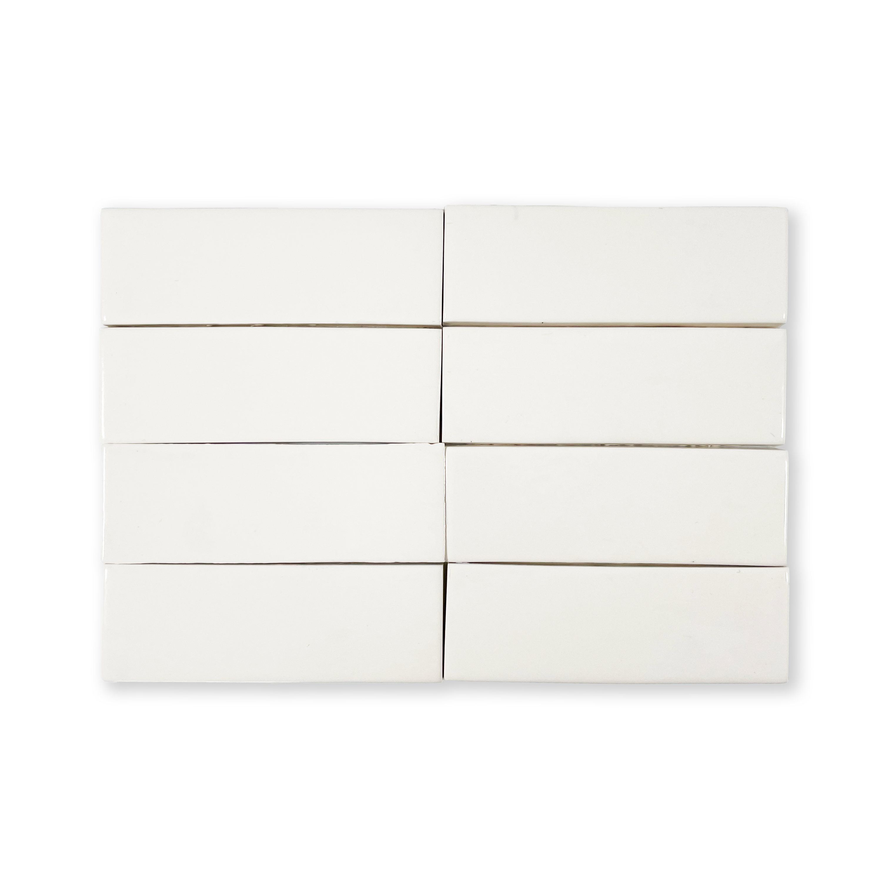 Extruded Handmade 2x6 Pearl White Glossy Subway Tile
