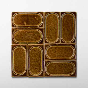 Bitter Brown Arco 3x6 Glossy Stoneware Tile