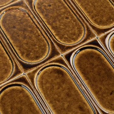 Bitter Brown Arco 3x6 Glossy Stoneware Tile