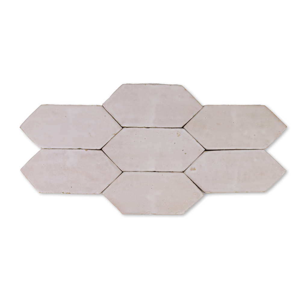 Handmade Moroccan Zellige 2x6 Picket Pearl White Terracotta Tile