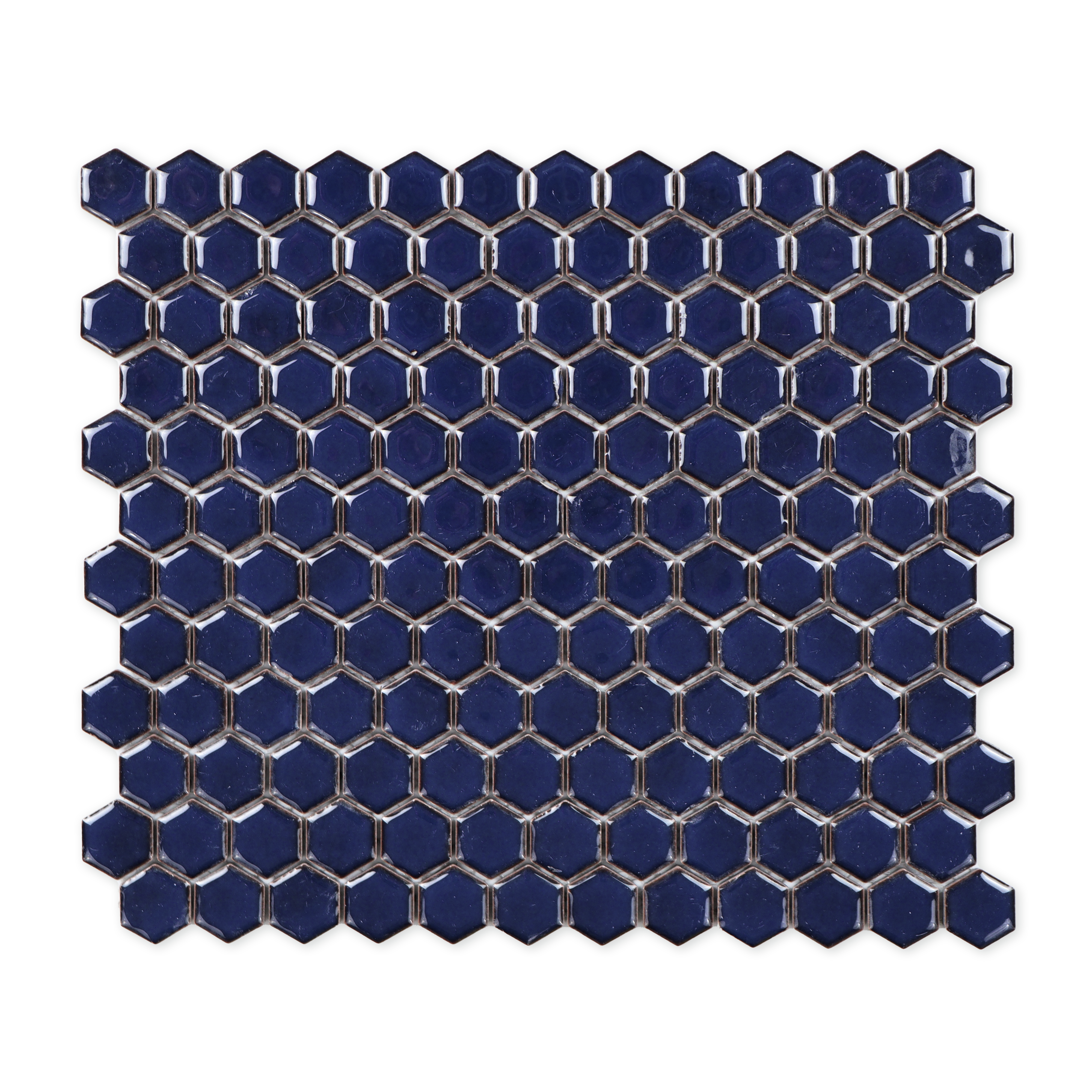 Dark Cobalt Blue Glossy 1’’ Hexagon Mosaic Tile